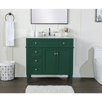 36 inch Single bathroom vanity in green