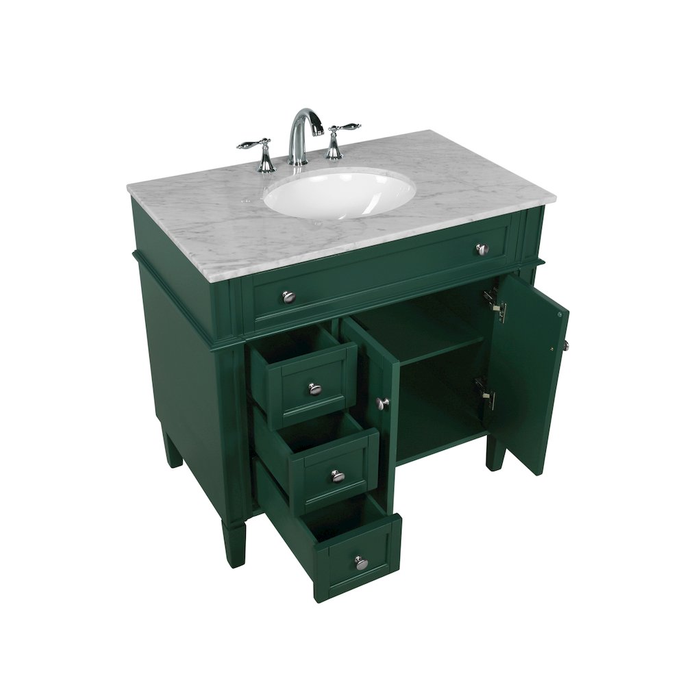 36 inch Single bathroom vanity in green