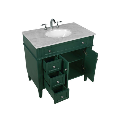 36 inch Single bathroom vanity in green