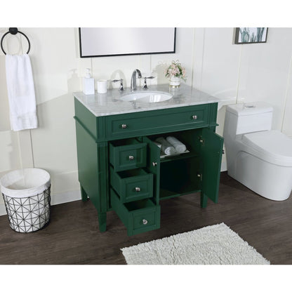 36 inch Single bathroom vanity in green