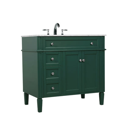 36 inch Single bathroom vanity in green
