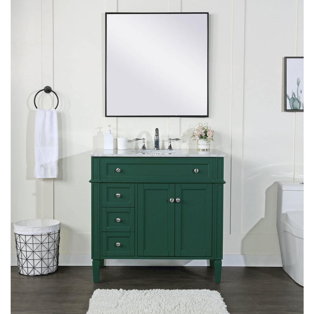 36 inch Single bathroom vanity in green