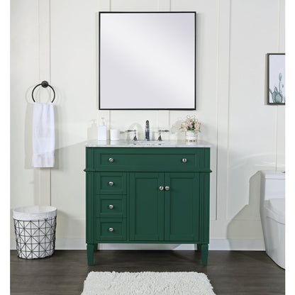 36 inch Single bathroom vanity in green