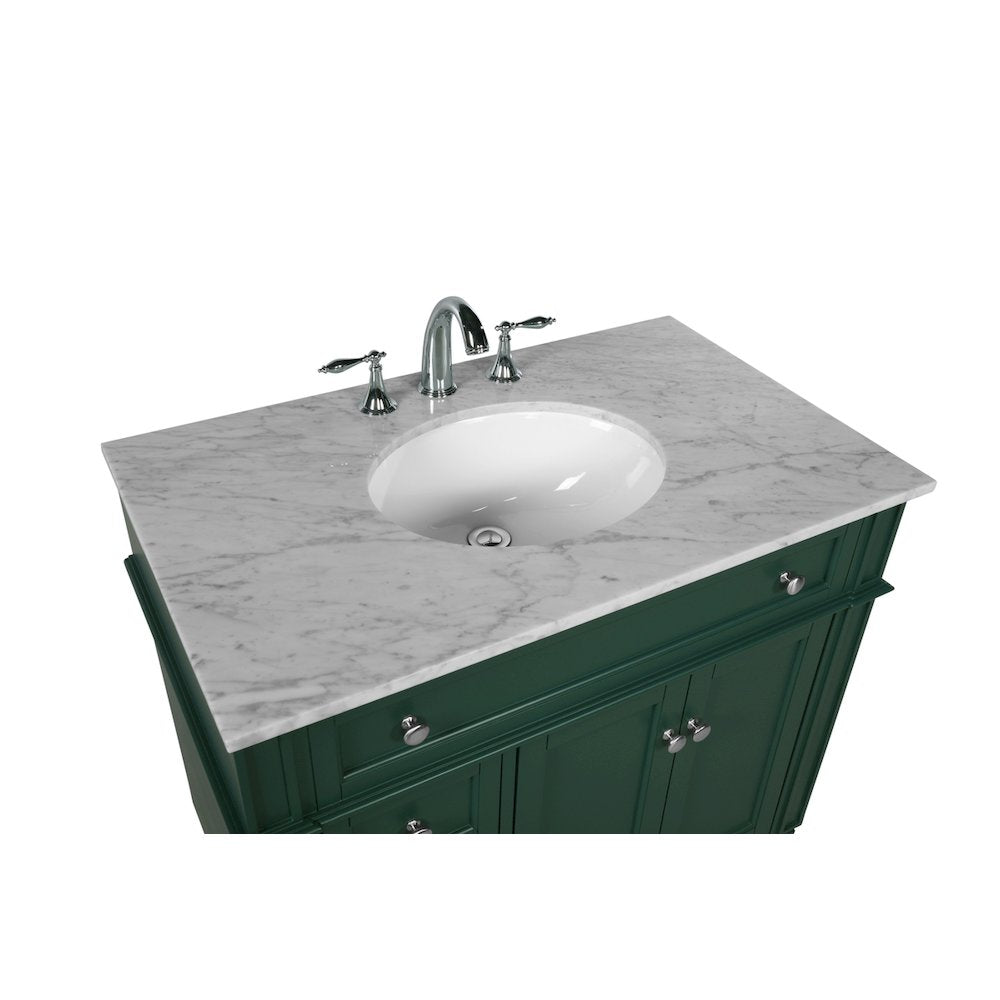 36 inch Single bathroom vanity in green