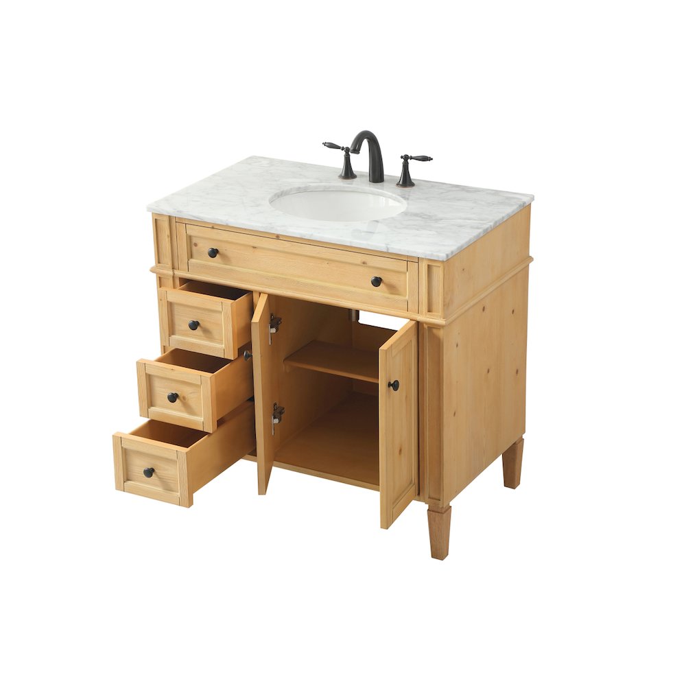 36 inch Single bathroom vanity in natural wood