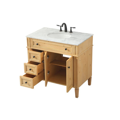 36 inch Single bathroom vanity in natural wood