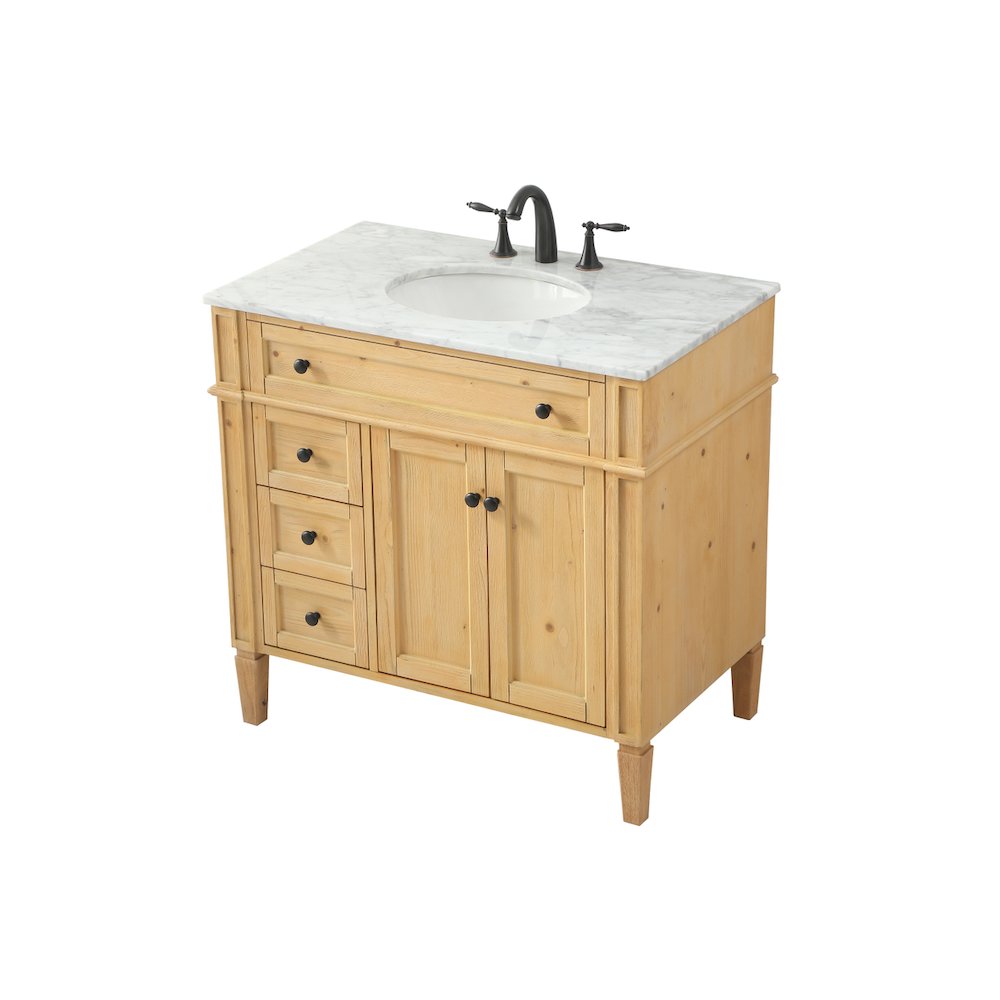 36 inch Single bathroom vanity in natural wood