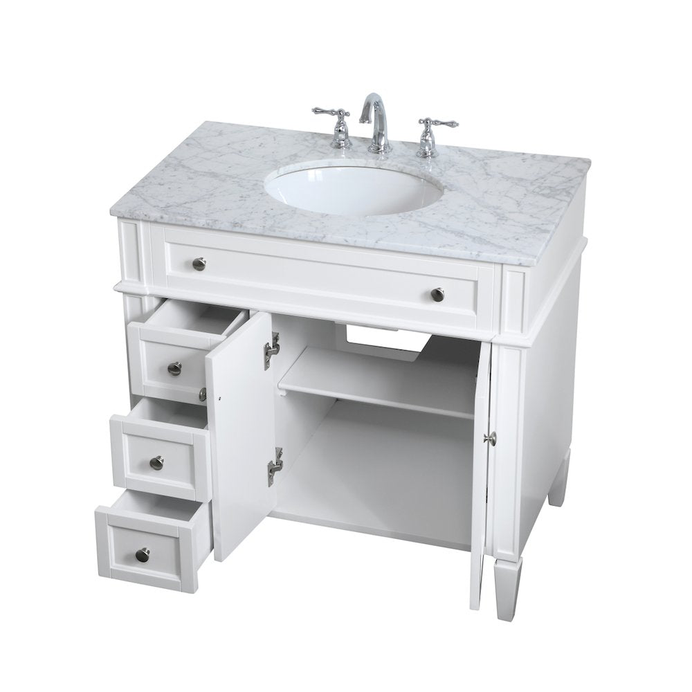 36 inch Single bathroom vanity in White