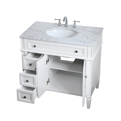 36 inch Single bathroom vanity in White