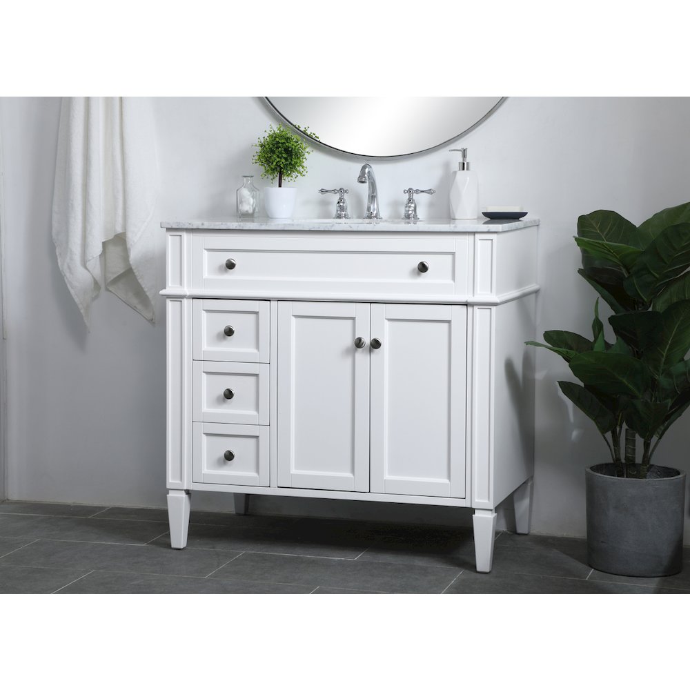 36 inch Single bathroom vanity in White