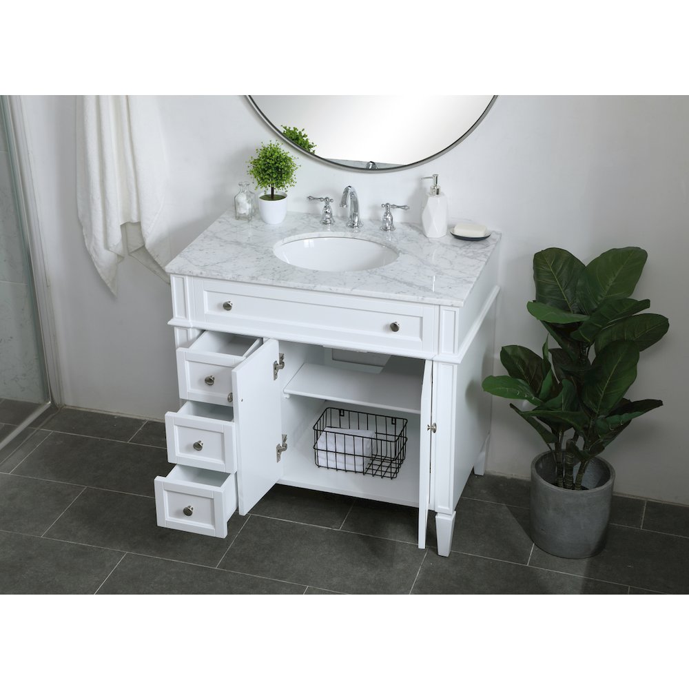 36 inch Single bathroom vanity in White