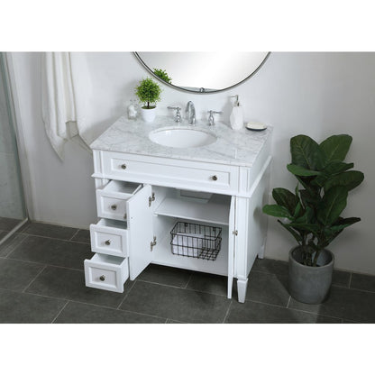 36 inch Single bathroom vanity in White