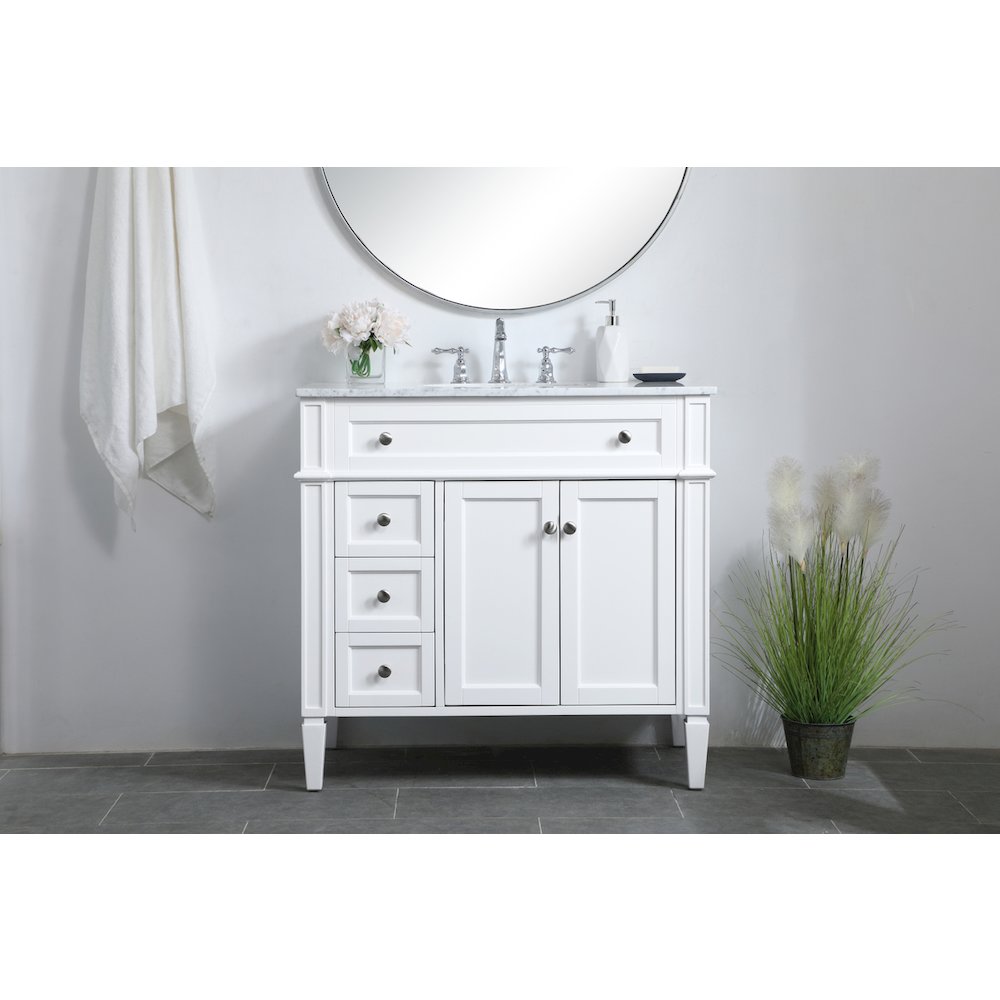 36 inch Single bathroom vanity in White