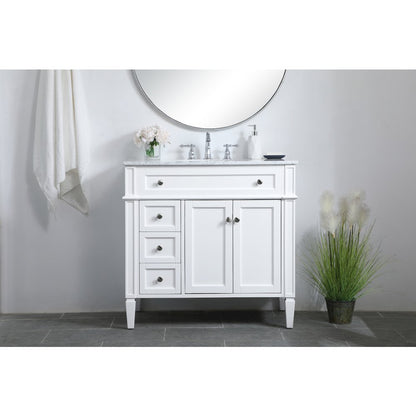 36 inch Single bathroom vanity in White