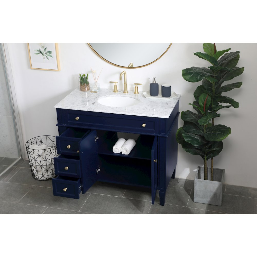 40 inch Single bathroom vanity in blue