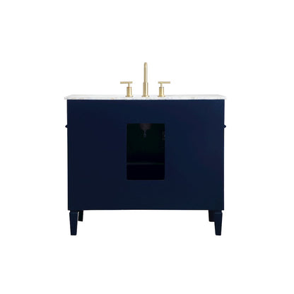 40 inch Single bathroom vanity in blue
