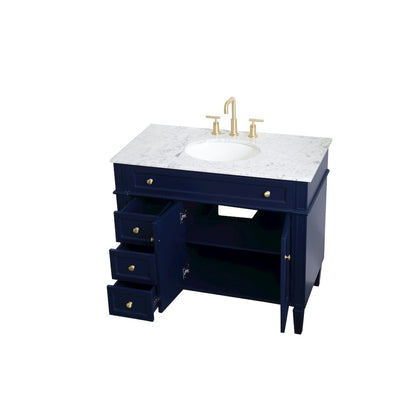 40 inch Single bathroom vanity in blue