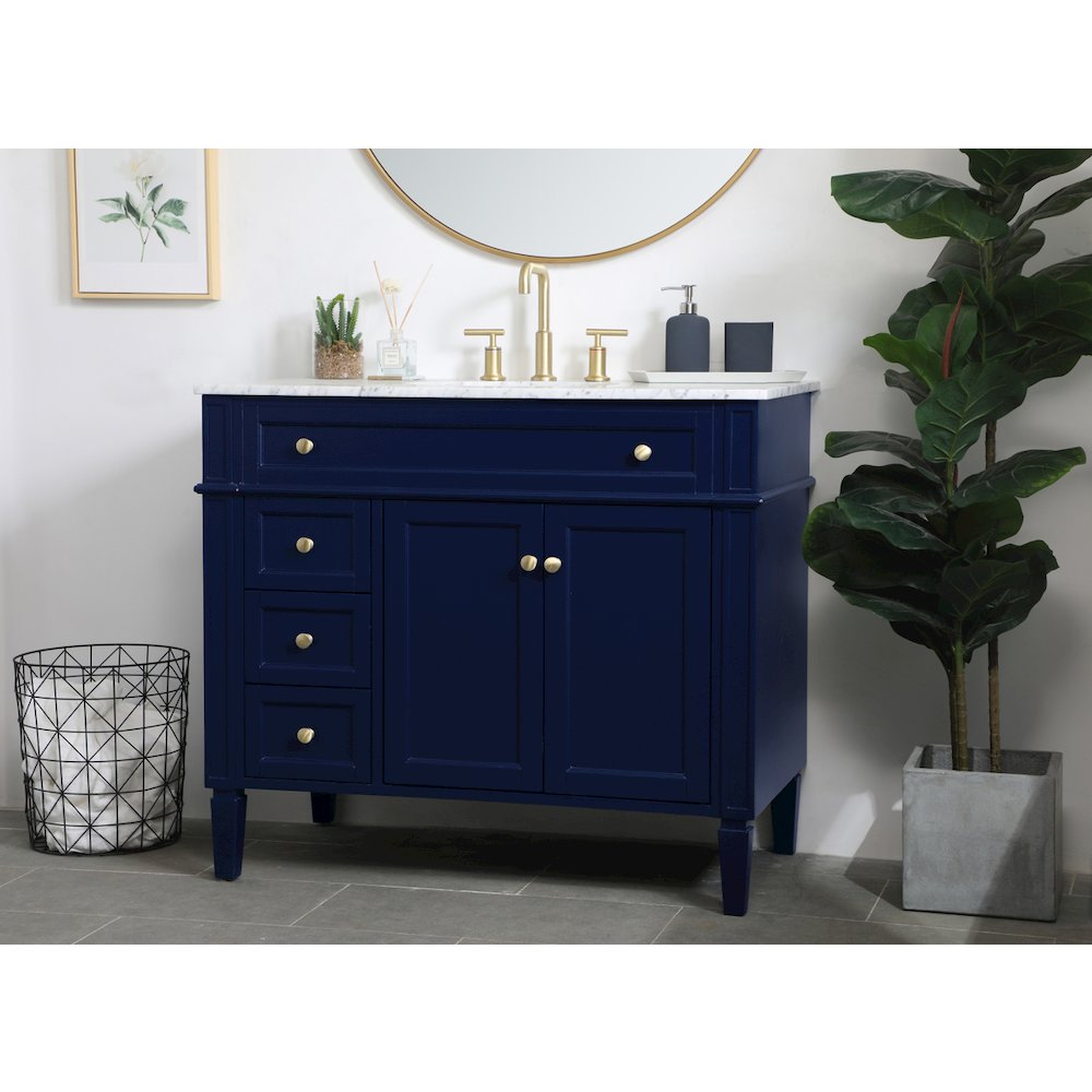 40 inch Single bathroom vanity in blue