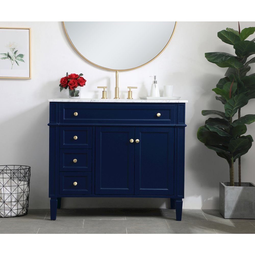 40 inch Single bathroom vanity in blue