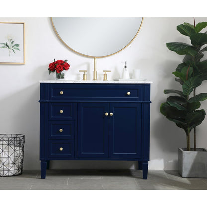 40 inch Single bathroom vanity in blue