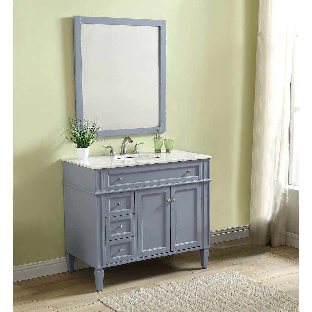 40 In. Single Bathroom Vanity Set In Grey