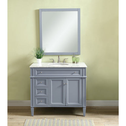 40 In. Single Bathroom Vanity Set In Grey