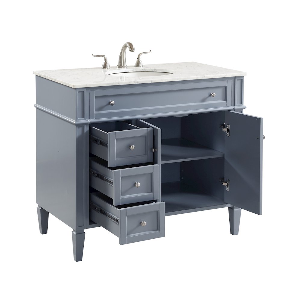 40 In. Single Bathroom Vanity Set In Grey