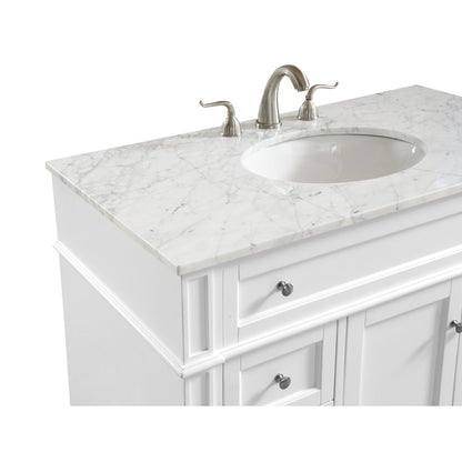 40 In. Single Bathroom Vanity Set In White