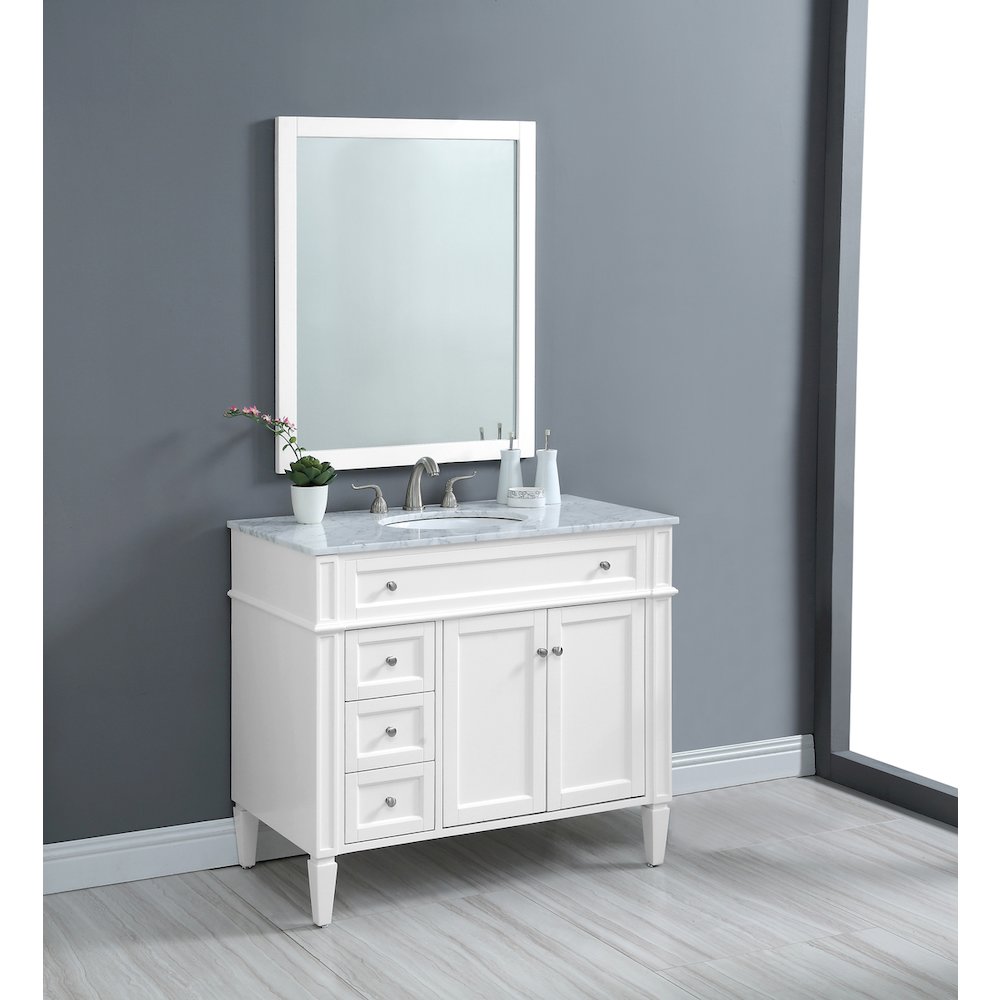 40 In. Single Bathroom Vanity Set In White