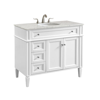 40 In. Single Bathroom Vanity Set In White