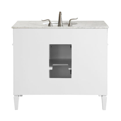 40 In. Single Bathroom Vanity Set In White