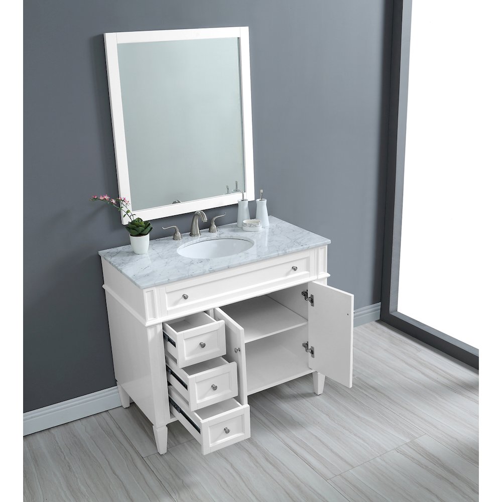 40 In. Single Bathroom Vanity Set In White