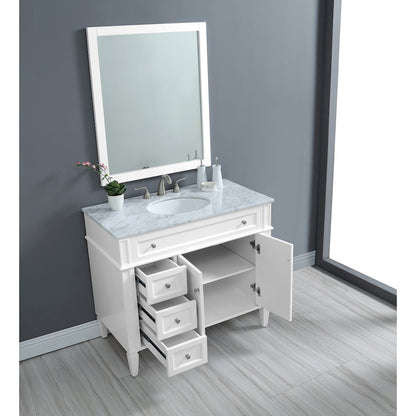 40 In. Single Bathroom Vanity Set In White