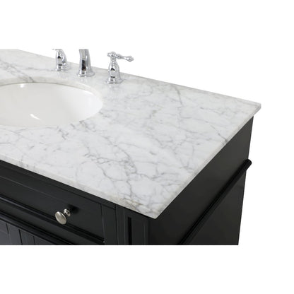 42 inch Single bathroom vanity in black