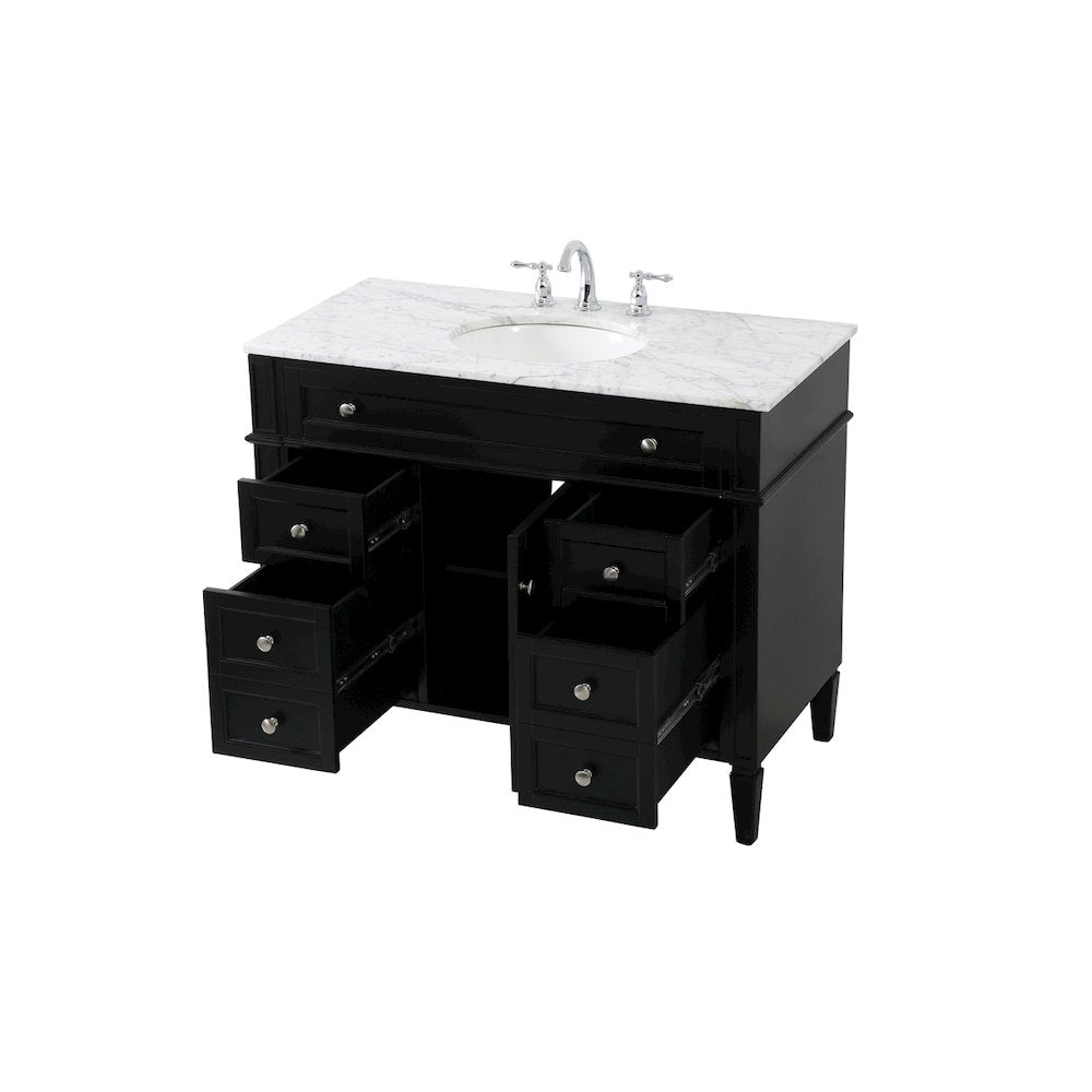 42 inch Single bathroom vanity in black