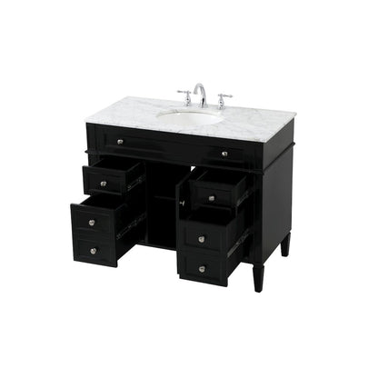 42 inch Single bathroom vanity in black