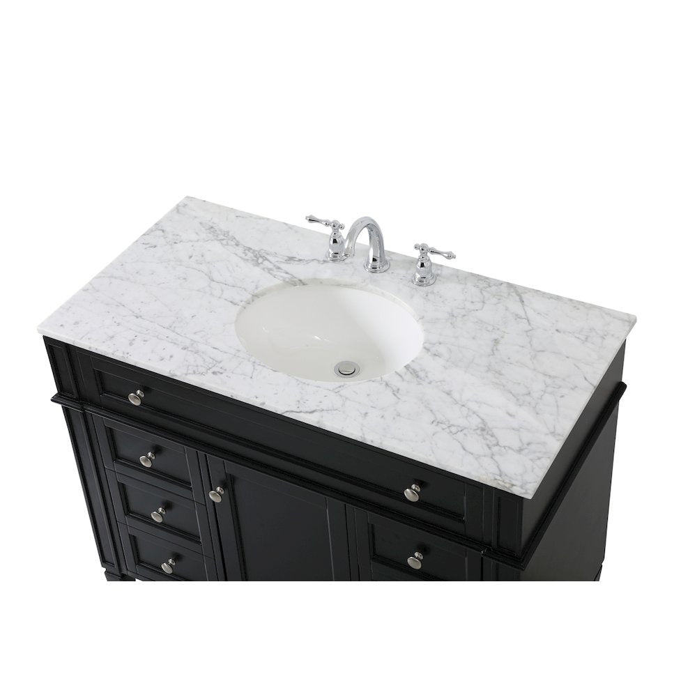 42 inch Single bathroom vanity in black
