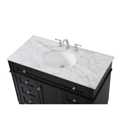 42 inch Single bathroom vanity in black