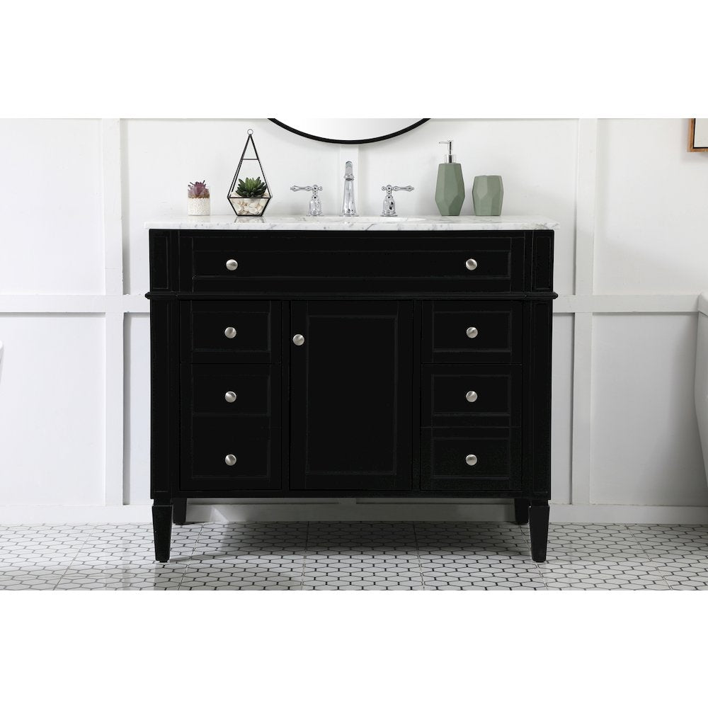 42 inch Single bathroom vanity in black