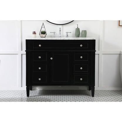 42 inch Single bathroom vanity in black