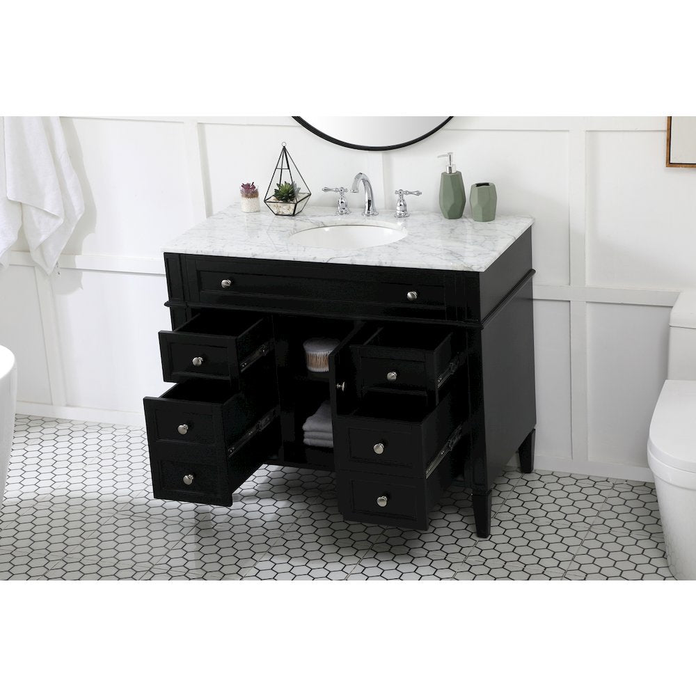 42 inch Single bathroom vanity in black