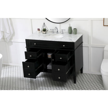 42 inch Single bathroom vanity in black