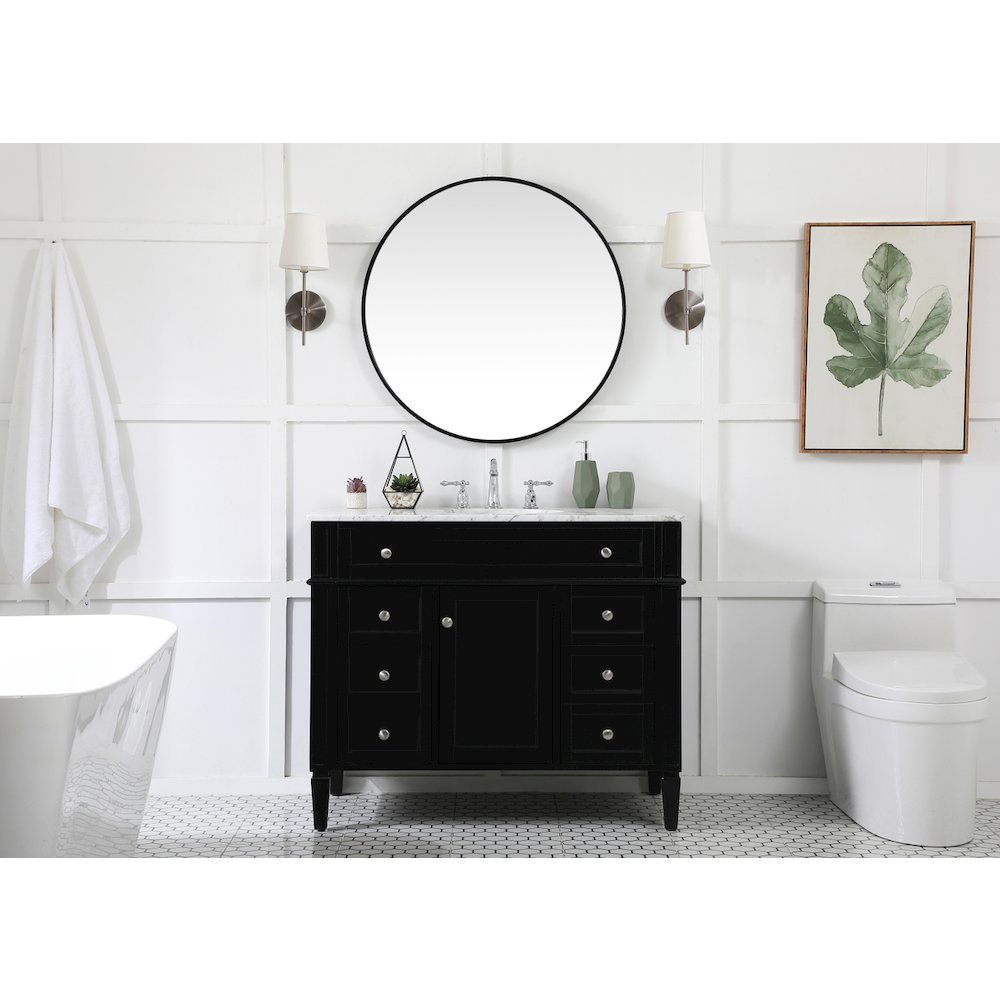 42 inch Single bathroom vanity in black