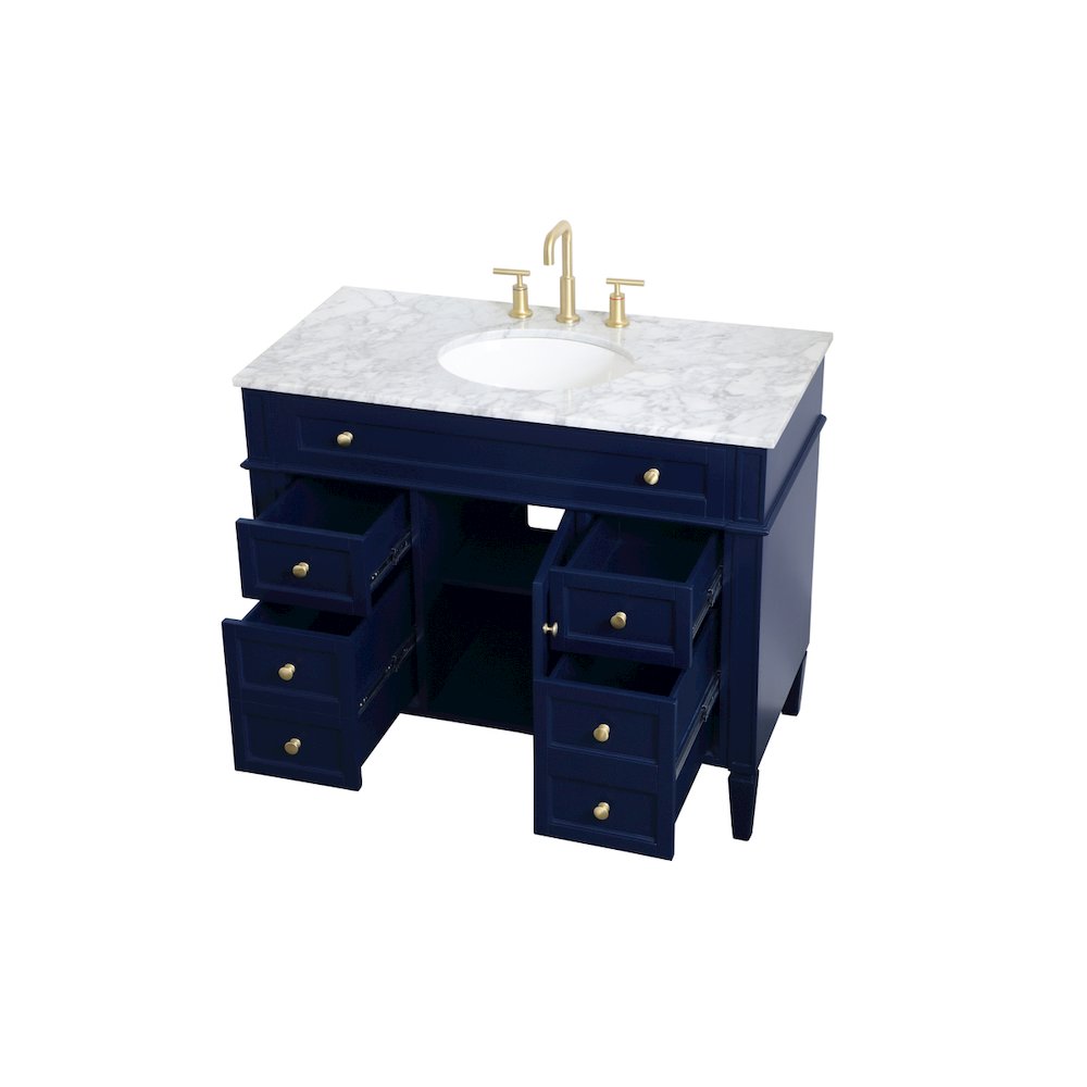 42 inch Single bathroom vanity in blue