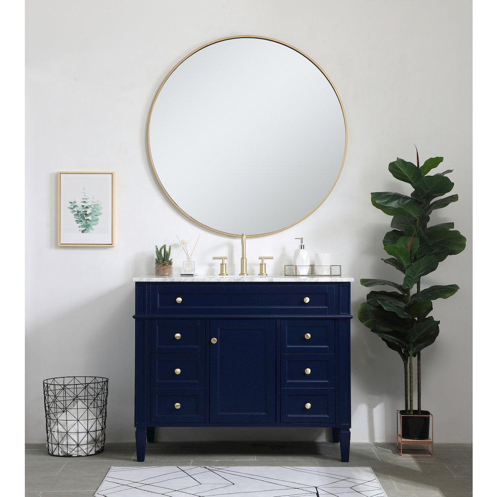 42 inch Single bathroom vanity in blue