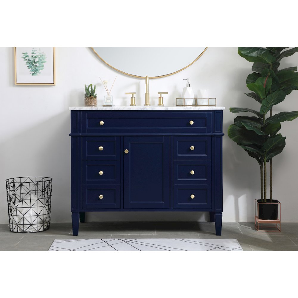 42 inch Single bathroom vanity in blue
