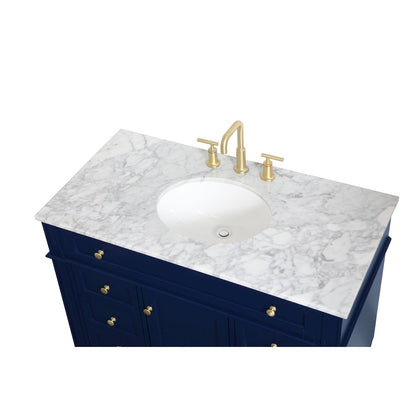 42 inch Single bathroom vanity in blue