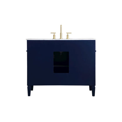 42 inch Single bathroom vanity in blue