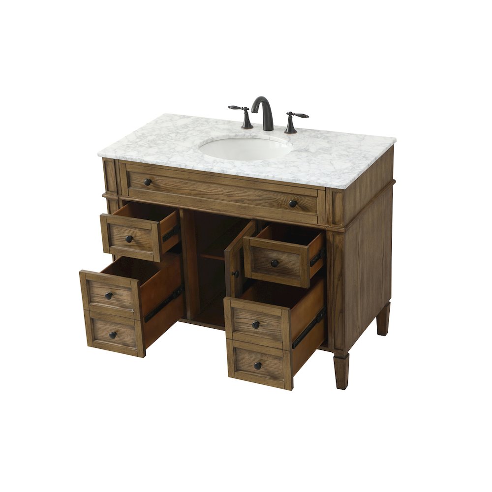 42 inch Single bathroom vanity in driftwood