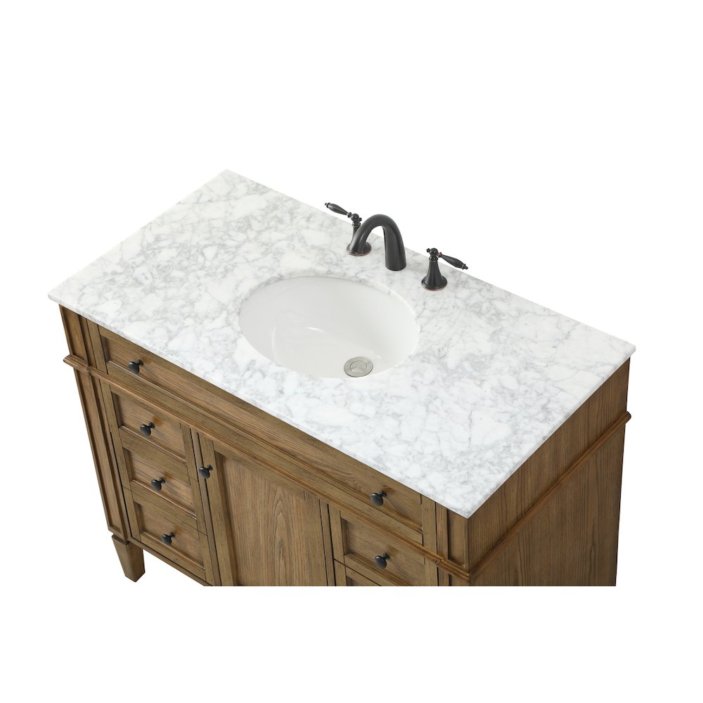 42 inch Single bathroom vanity in driftwood